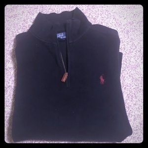 Navy Polo Mid Zip Sweater